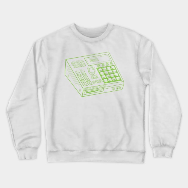 Beat Maker (Yellow Green Lines) Analog / Music Crewneck Sweatshirt by Analog Digital Visuals